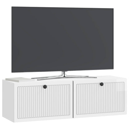 Nástěnná Tv Skříň Bílá S Vysokým Leskem 98 X 31 X 30 Cm