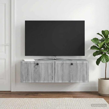 Nástěnná Tv Skříň Šedá Sonoma 98 X 31 X 30 Cm Kompozitní Dřevo