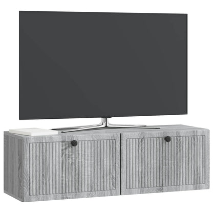 Nástěnná Tv Skříň Šedá Sonoma 98 X 31 X 30 Cm Kompozitní Dřevo
