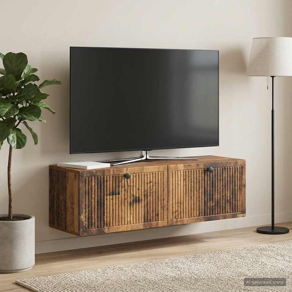 Nástěnná Tv Skříň Staré Dřevo 98 X 31 X 30 Cm Kompozitní Dřevo
