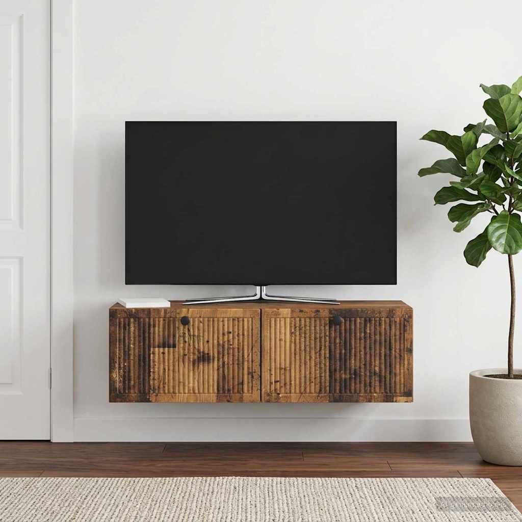 Nástěnná Tv Skříň Staré Dřevo 98 X 31 X 30 Cm Kompozitní Dřevo