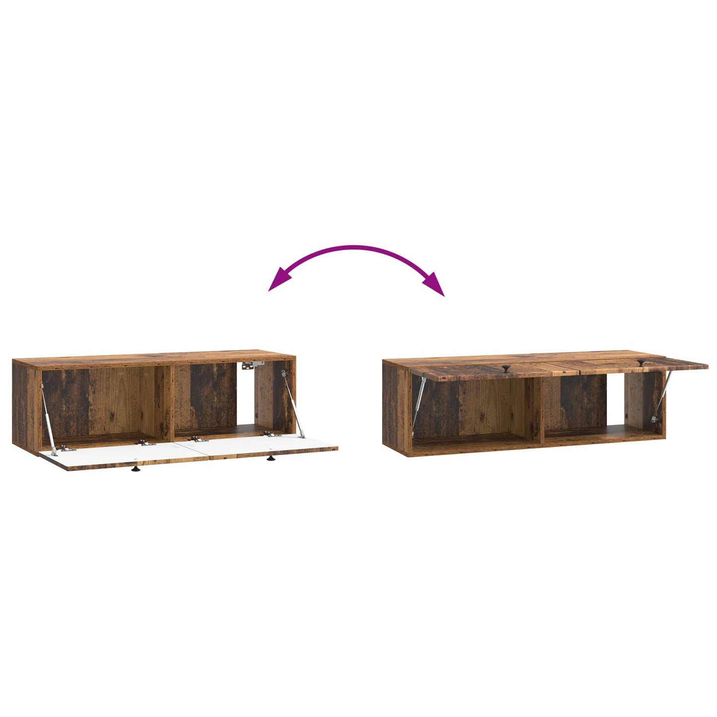 Nástěnná Tv Skříň Staré Dřevo 98 X 31 X 30 Cm Kompozitní Dřevo