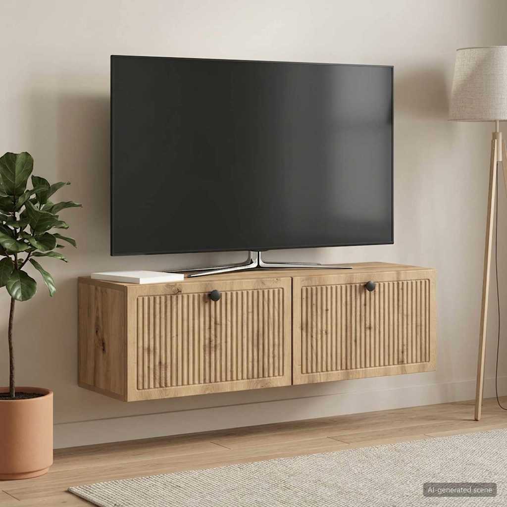 Nástěnná Tv Skříň 98 X 31 X 30 Cm Dub Artisan Kompozitní Dřevo