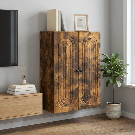 Nástěnná Skříň Kouřový Dub 66 X 34,5 X 90 Cm Kompozitní Dřevo