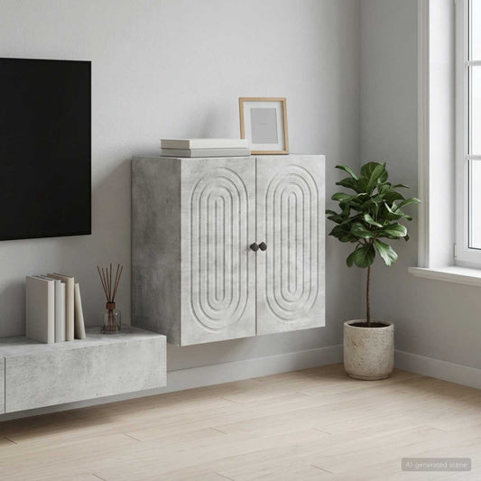 Nástěnná Skříň Betonově Šedá 59 X 31 X 60 Cm Kompozitní Dřevo