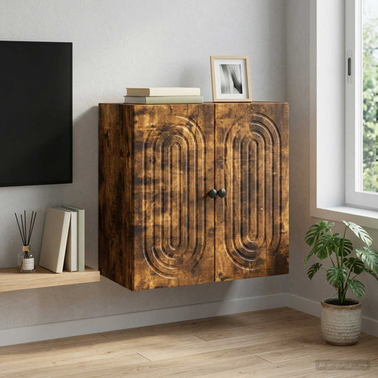 Nástěnná Skříň Kouřový Dub 59 X 31 X 60 Cm Kompozitní Dřevo