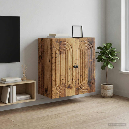 Nástěnná Skříň Staré Dřevo 59 X 31 X 60 Cm Kompozitní Dřevo