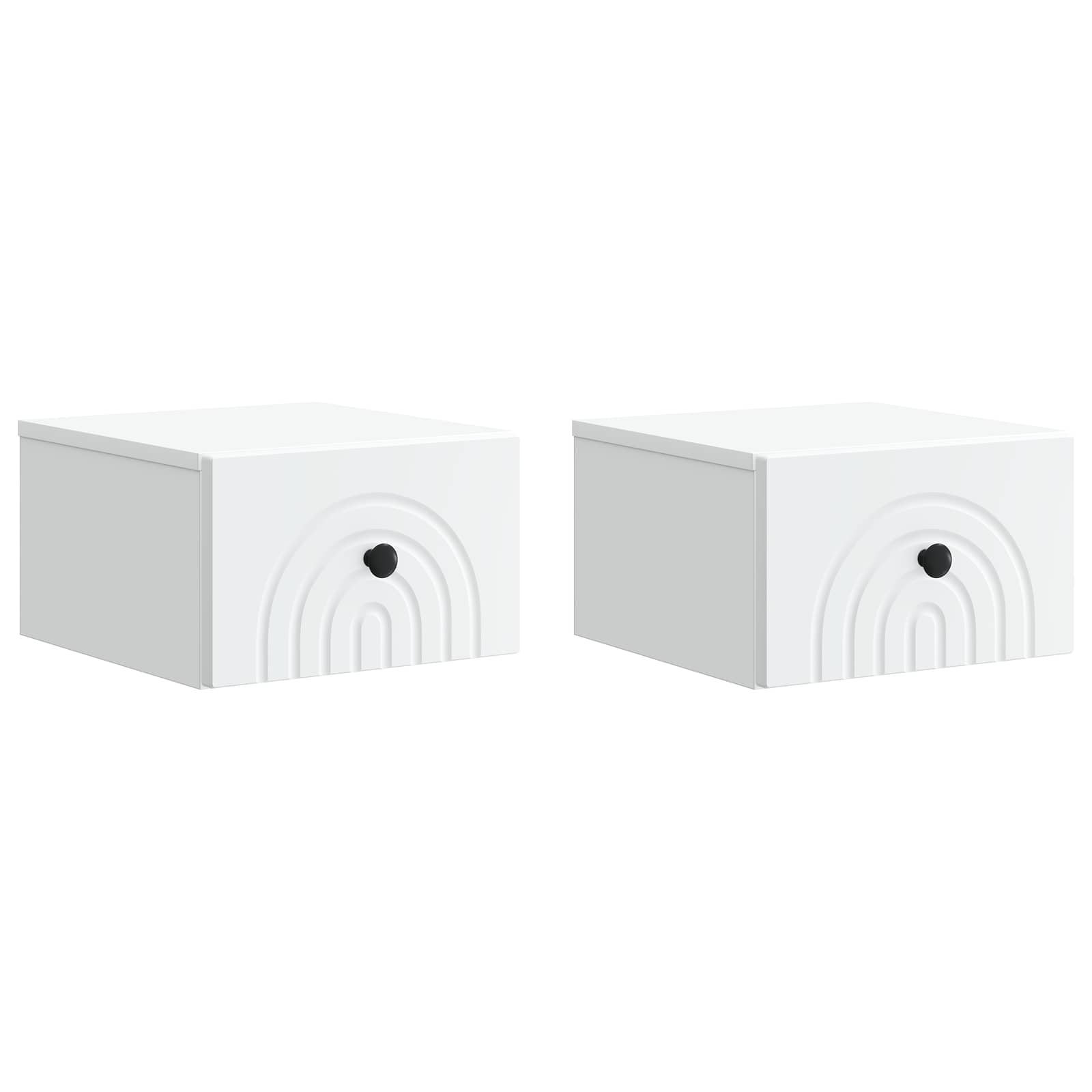 Nástěnný Noční Stolek Se Zásuvkou 2 Pcs Bílá 33 X 34,5 X 20 Cm