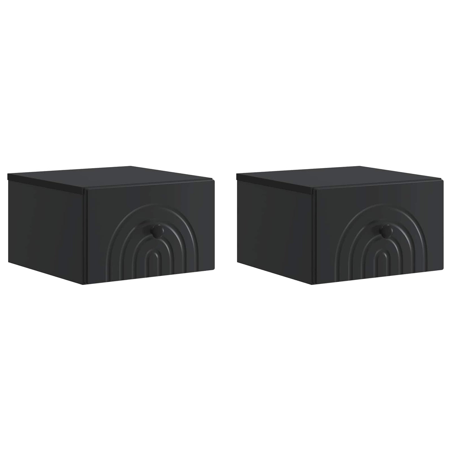 Nástěnný Noční Stolek Se Zásuvkou 2 Pcs Černá 33 X 34,5 X 20 Cm