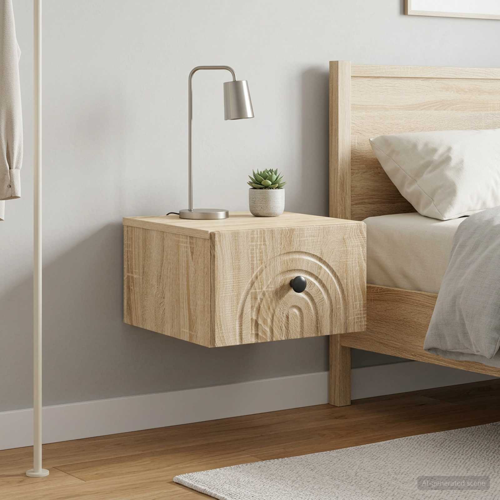 Nástěnný Noční Stolek 2 Pcs Dub Sonoma 33 X 34,5 X 20 Cm