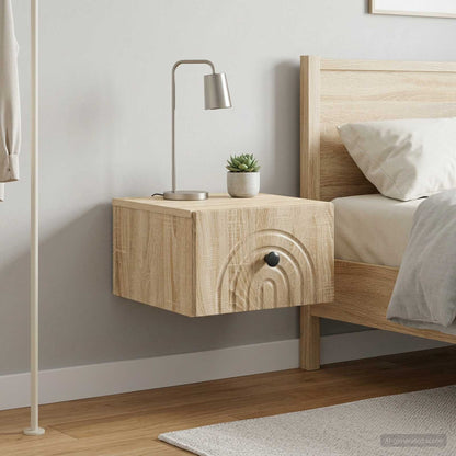 Nástěnný Noční Stolek 2 Pcs Dub Sonoma 33 X 34,5 X 20 Cm