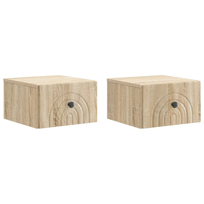 Nástěnný Noční Stolek 2 Pcs Dub Sonoma 33 X 34,5 X 20 Cm