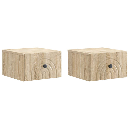 Nástěnný Noční Stolek 2 Pcs Dub Sonoma 33 X 34,5 X 20 Cm