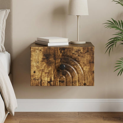 Nástěnný Noční Stolek Se Zásuvkou Kouřový Dub 33 X 34,5 X 20 Cm