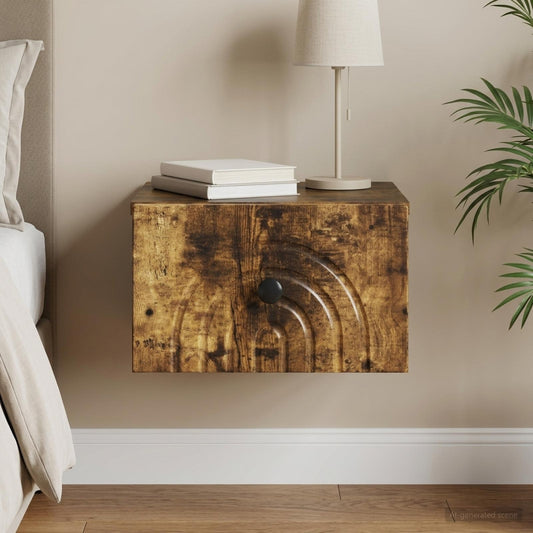 Nástěnný Noční Stolek Se Zásuvkou Kouřový Dub 33 X 34,5 X 20 Cm