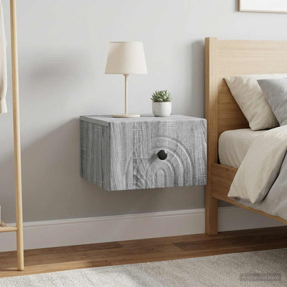 Nástěnný Noční Stolek 2 Pcs Šedá Sonoma 33 X 34,5 X 20 Cm