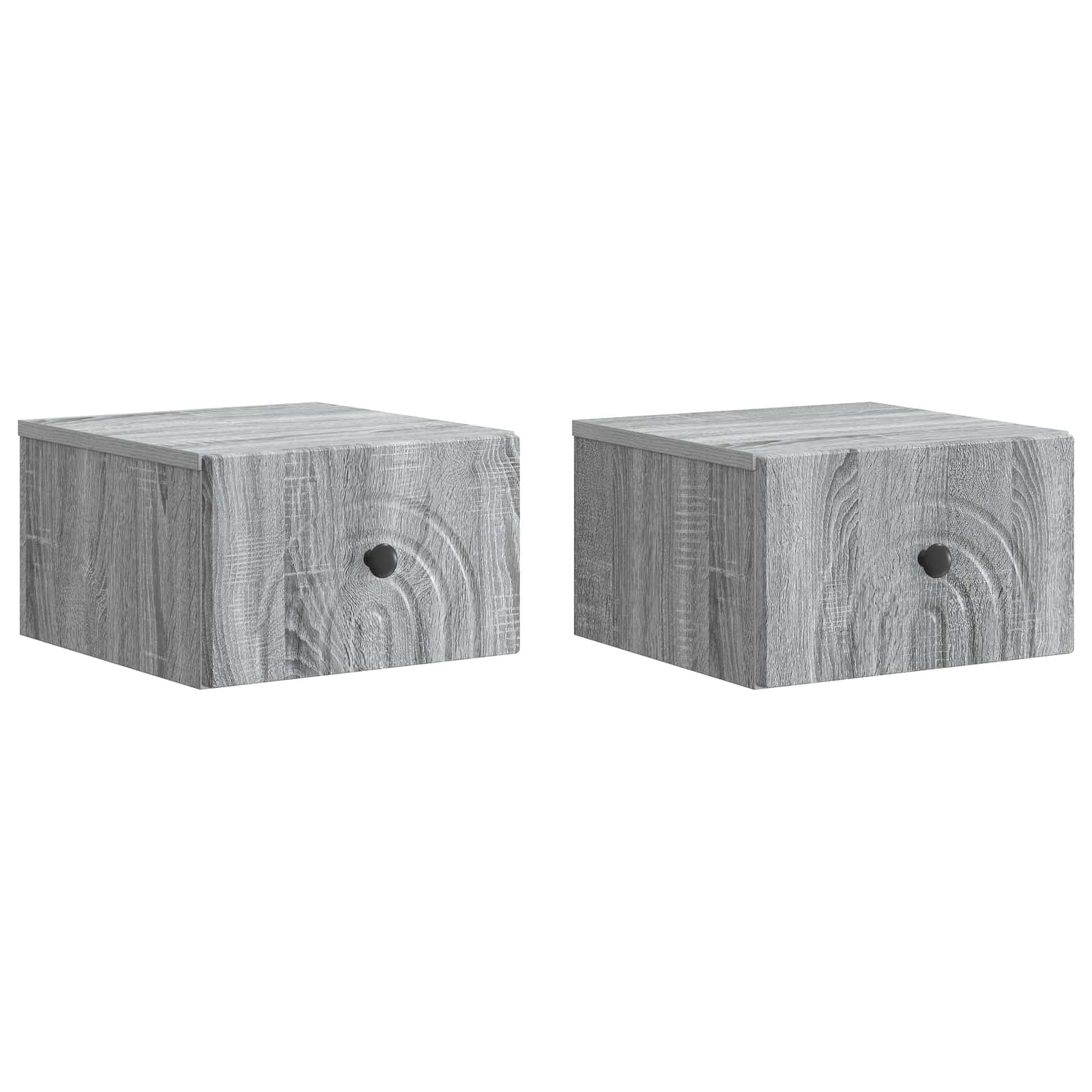 Nástěnný Noční Stolek 2 Pcs Šedá Sonoma 33 X 34,5 X 20 Cm