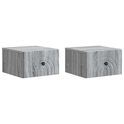 Nástěnný Noční Stolek 2 Pcs Šedá Sonoma 33 X 34,5 X 20 Cm