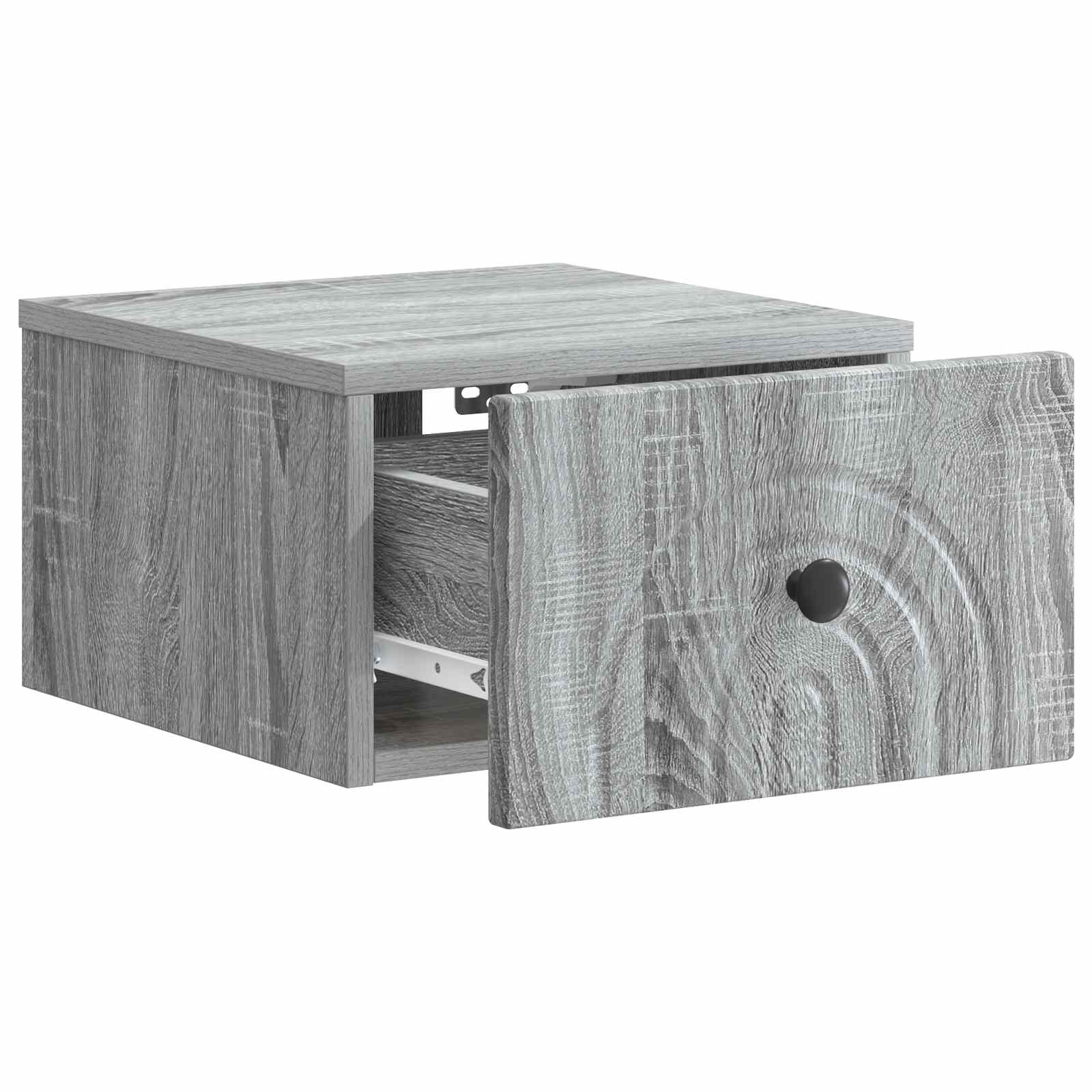 Nástěnný Noční Stolek 2 Pcs Šedá Sonoma 33 X 34,5 X 20 Cm