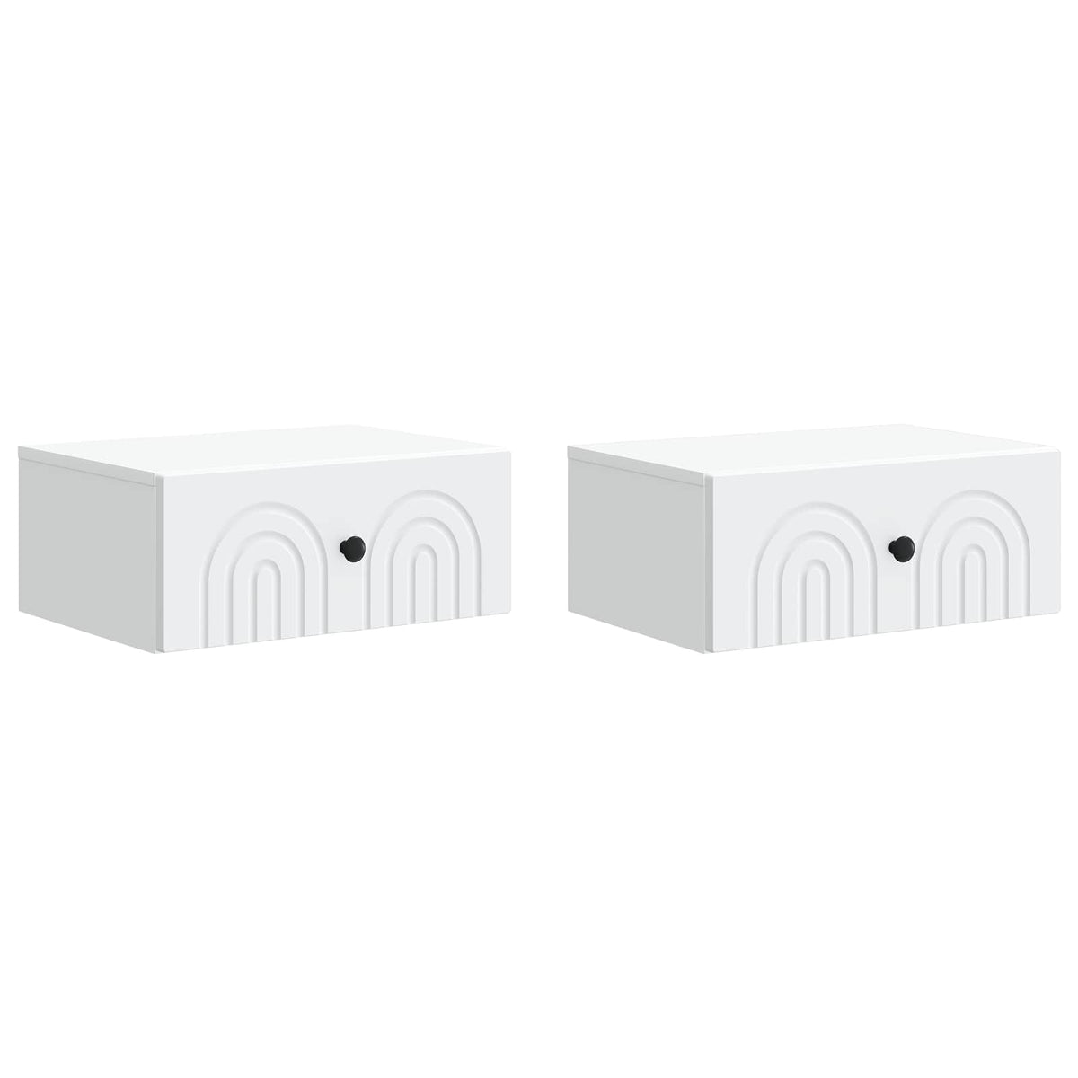 Nástěnný Noční Stolek Se Zásuvkou 2 Pcs Bílá 49 X 34,5 X 20 Cm