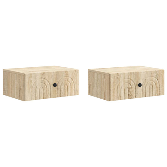 Nástěnný Noční Stolek 2 Pcs Dub Sonoma 49 X 34,5 X 20 Cm