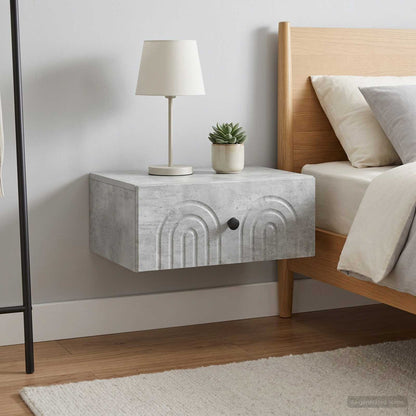 Nástěnný Noční Stolek 2 Pcs Betonově Šedá 49 X 34,5 X 20 Cm