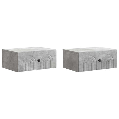 Nástěnný Noční Stolek 2 Pcs Betonově Šedá 49 X 34,5 X 20 Cm