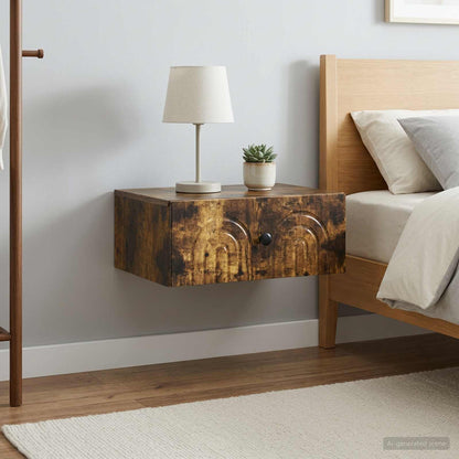 Nástěnný Noční Stolek 2 Pcs Kouřový Dub 49 X 34,5 X 20 Cm
