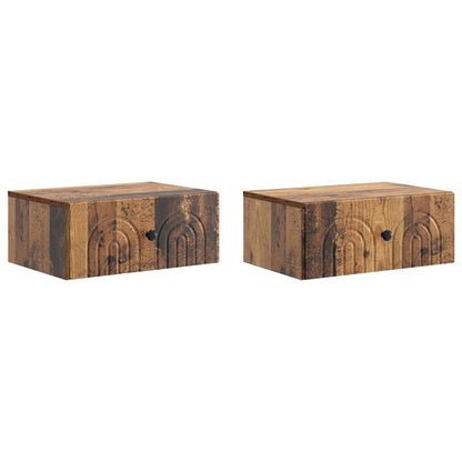 Nástěnný Noční Stolek 2 Pcs Staré Dřevo 49 X 34,5 X 20 Cm