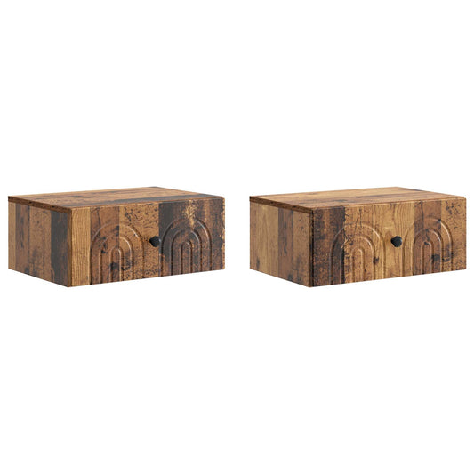 Nástěnný Noční Stolek 2 Pcs Staré Dřevo 49 X 34,5 X 20 Cm