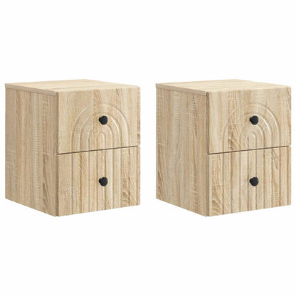 Nástěnný Noční Stolek 2 Pcs Dub Sonoma 33 X 34,5 X 40 Cm