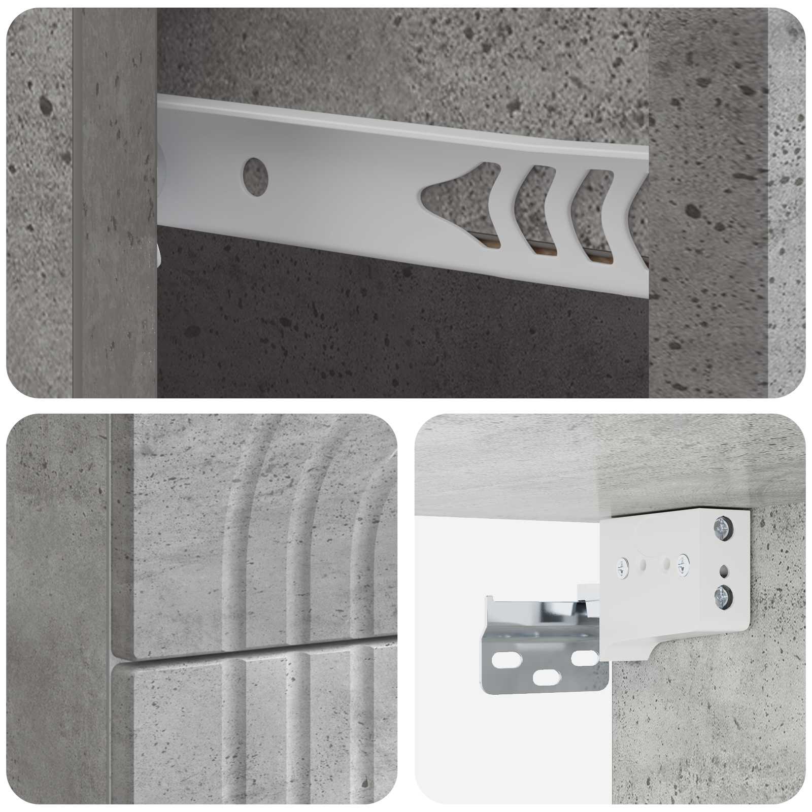 Nástěnný Noční Stolek 2 Pcs Betonově Šedá 33 X 34,5 X 40 Cm