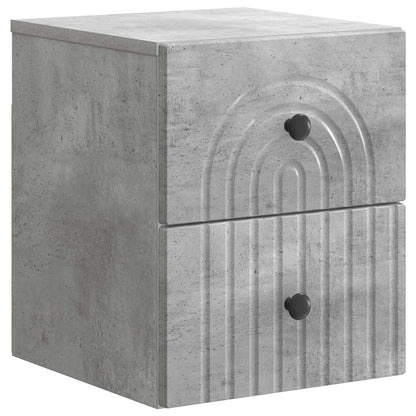 Nástěnný Noční Stolek 2 Pcs Betonově Šedá 33 X 34,5 X 40 Cm