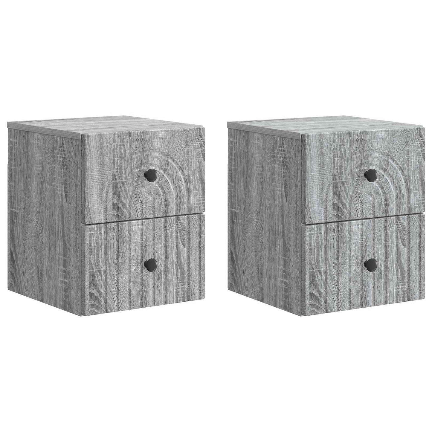 Nástěnný Noční Stolek 2 Pcs Šedá Sonoma 33 X 34,5 X 40 Cm