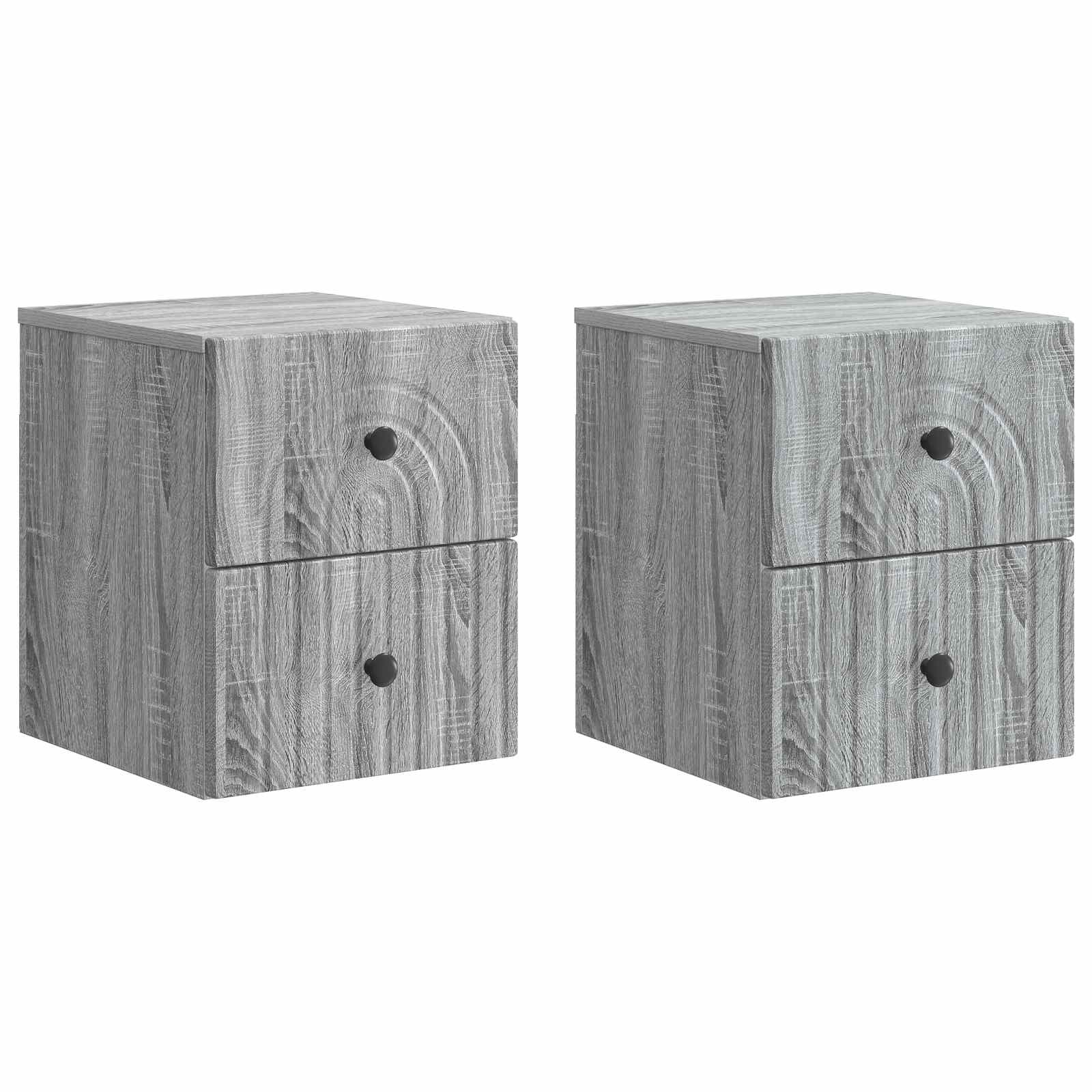 Nástěnný Noční Stolek 2 Pcs Šedá Sonoma 33 X 34,5 X 40 Cm