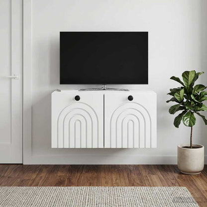 Nástěnná Tv Skříň Bílá 59,5 X 41 X 30 Cm Kompozitní Dřevo