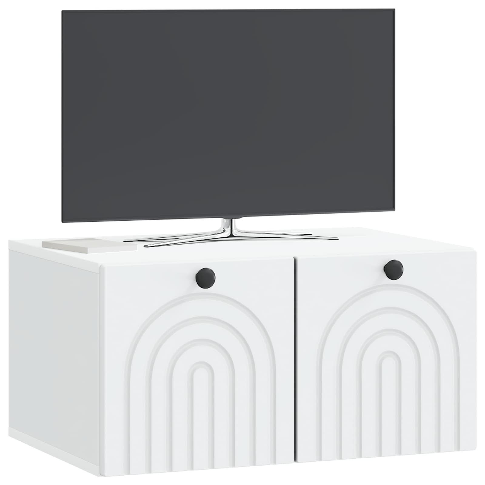 Nástěnná Tv Skříň Bílá 59,5 X 41 X 30 Cm Kompozitní Dřevo