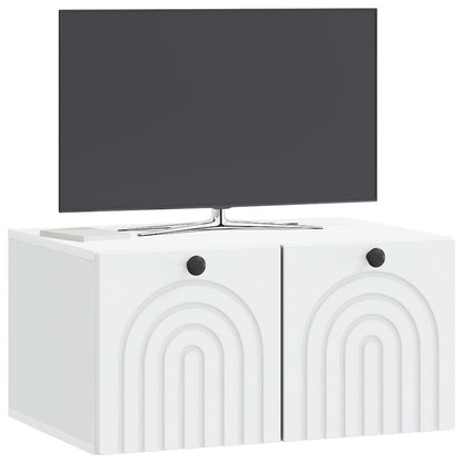 Nástěnná Tv Skříň Bílá 59,5 X 41 X 30 Cm Kompozitní Dřevo