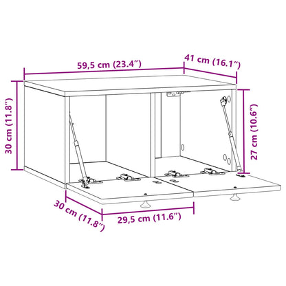 Nástěnná Tv Skříň Bílá 59,5 X 41 X 30 Cm Kompozitní Dřevo