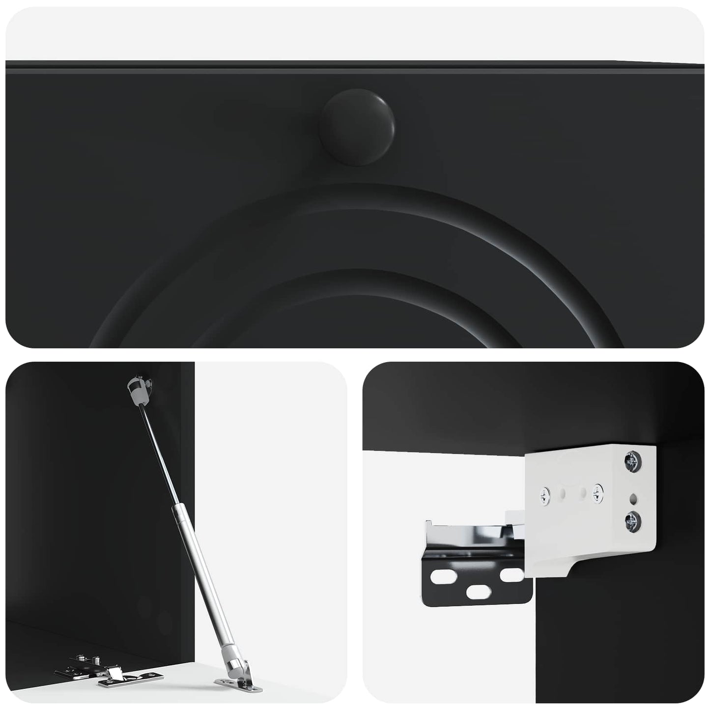 Nástěnná Tv Skříň Černá 59,5 X 41 X 30 Cm Kompozitní Dřevo