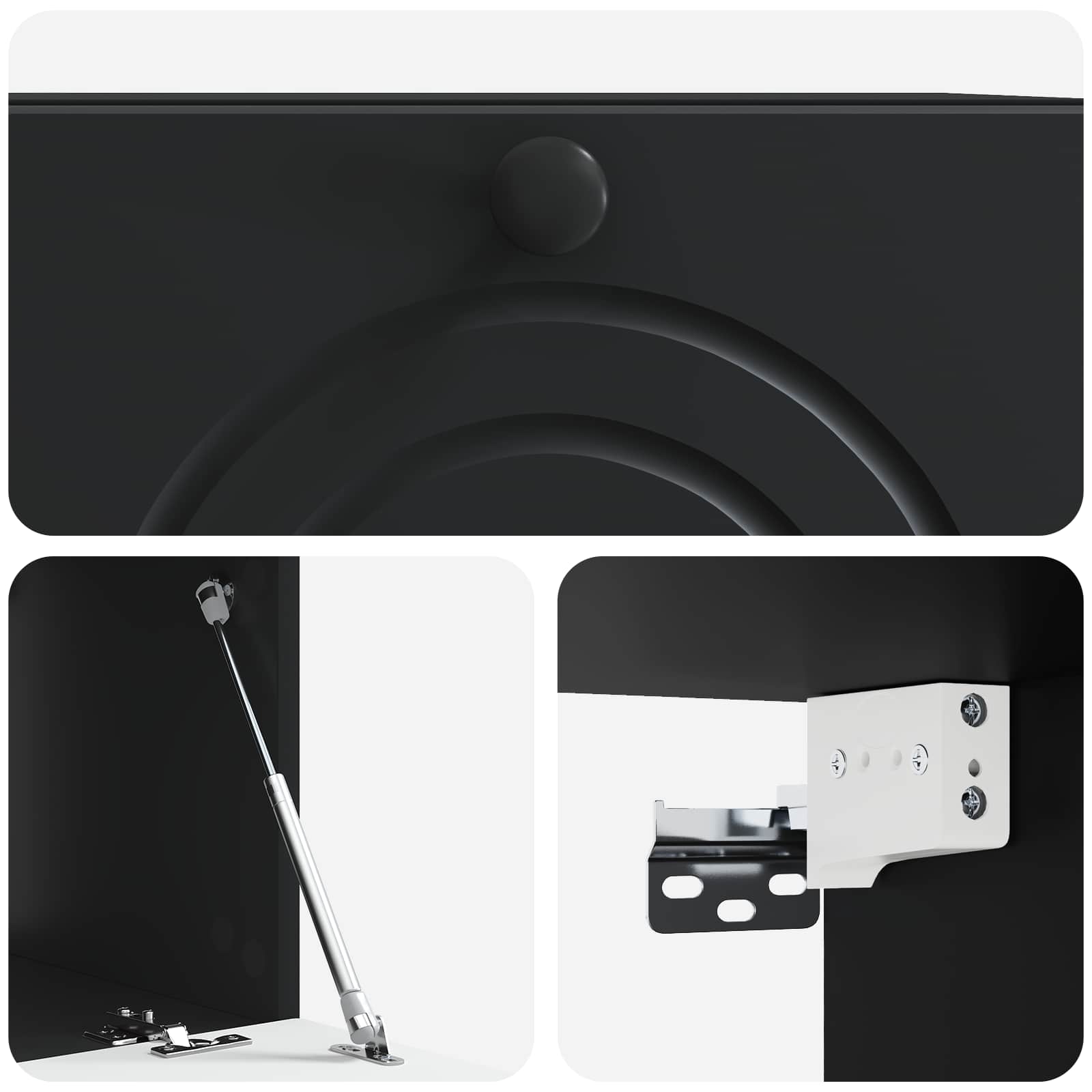 Nástěnná Tv Skříň Černá 59,5 X 41 X 30 Cm Kompozitní Dřevo