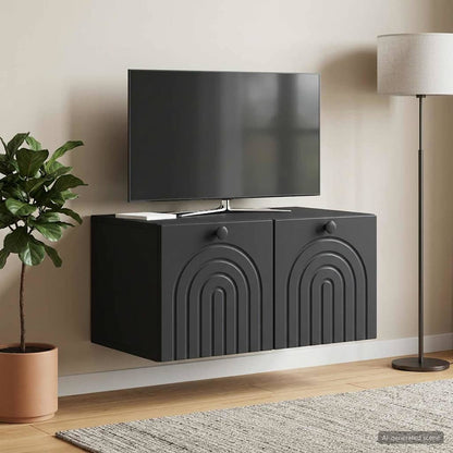 Nástěnná Tv Skříň Černá 59,5 X 41 X 30 Cm Kompozitní Dřevo