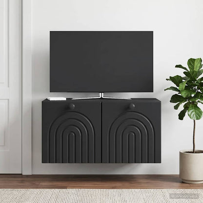 Nástěnná Tv Skříň Černá 59,5 X 41 X 30 Cm Kompozitní Dřevo