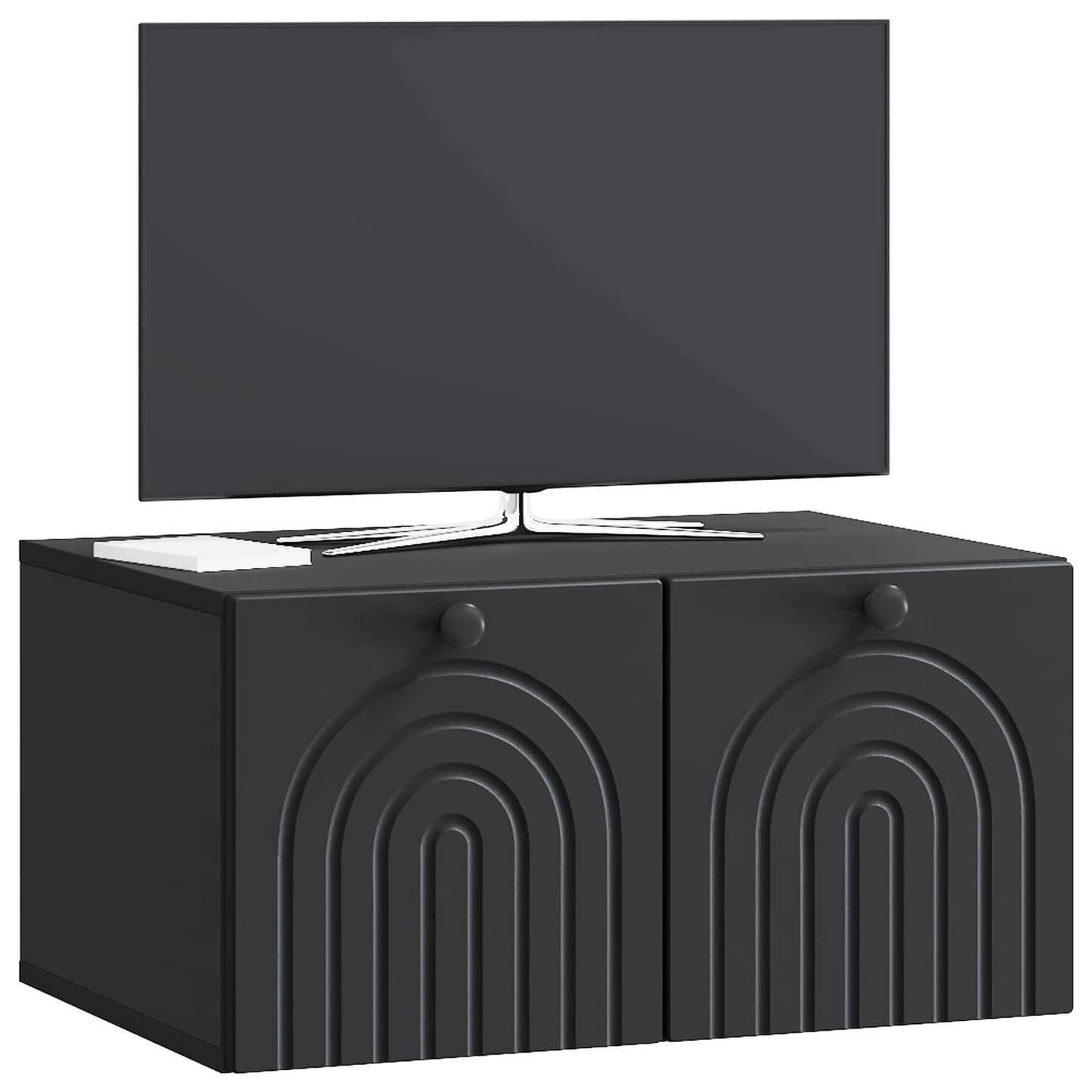 Nástěnná Tv Skříň Černá 59,5 X 41 X 30 Cm Kompozitní Dřevo