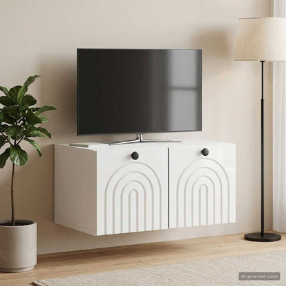 Nástěnná Tv Skříň Bílá S Vysokým Leskem 59,5 X 41 X 30 Cm