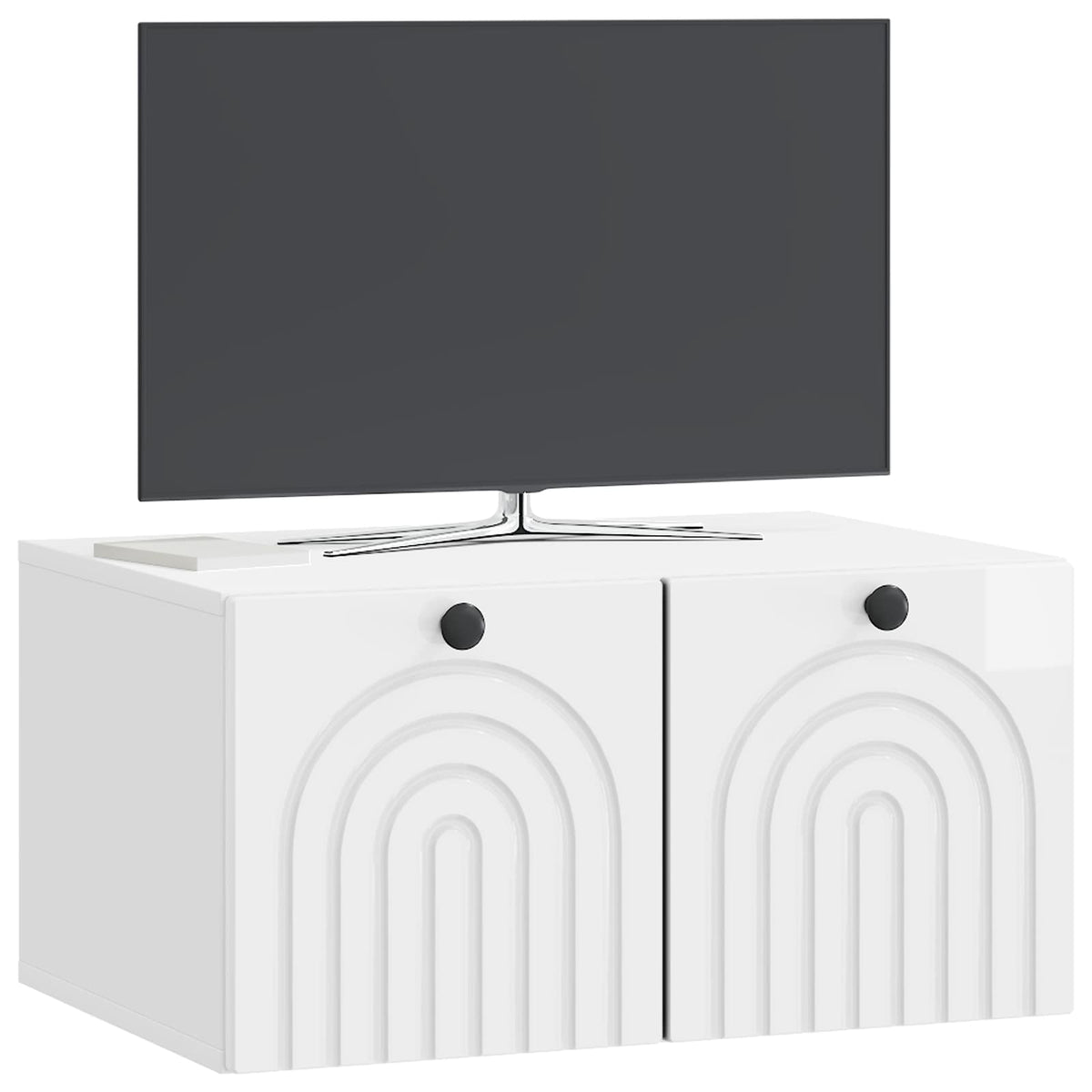 Nástěnná Tv Skříň Bílá S Vysokým Leskem 59,5 X 41 X 30 Cm