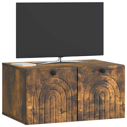 Nástěnná Tv Skříň Nástěnný Kouřový Dub 59,5 X 41 X 30 Cm