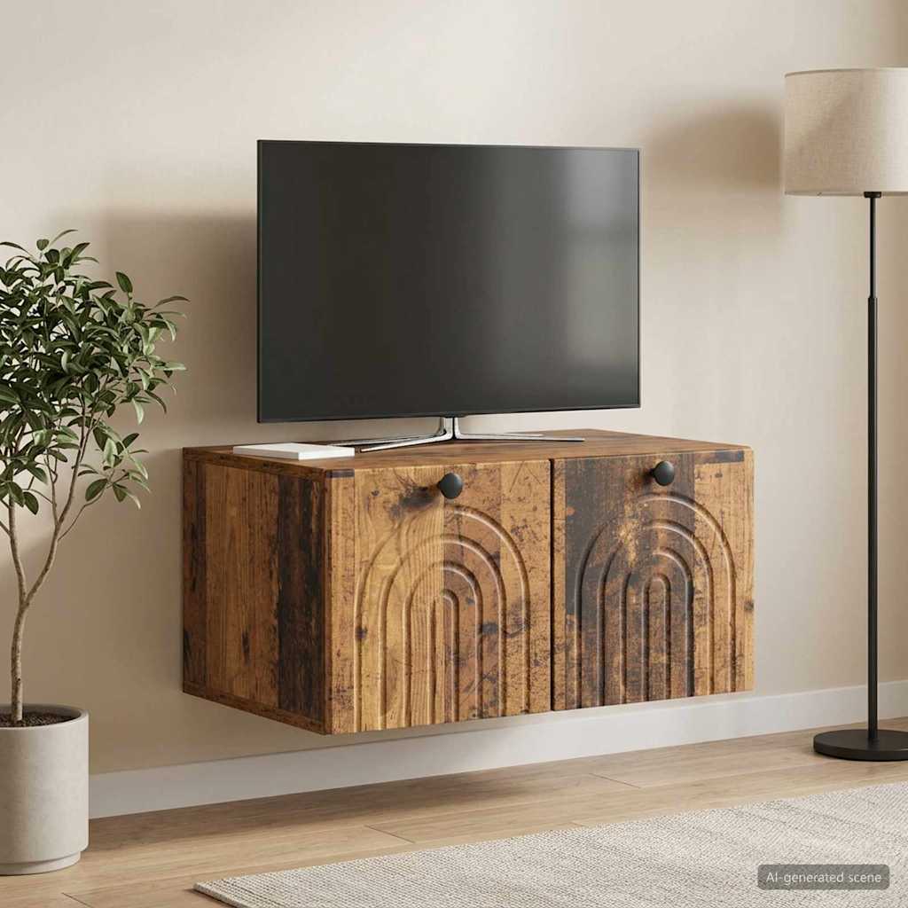 Nástěnná Tv Skříň Nástěnný Staré Dřevo 59,5 X 41 X 30 Cm