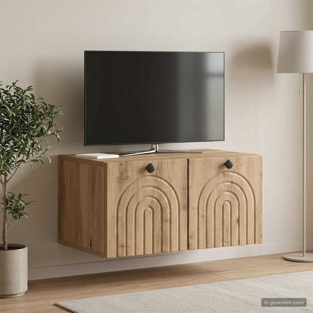 Nástěnná Tv Skříň 59,5 X 41 X 30 Cm Dub Artisan