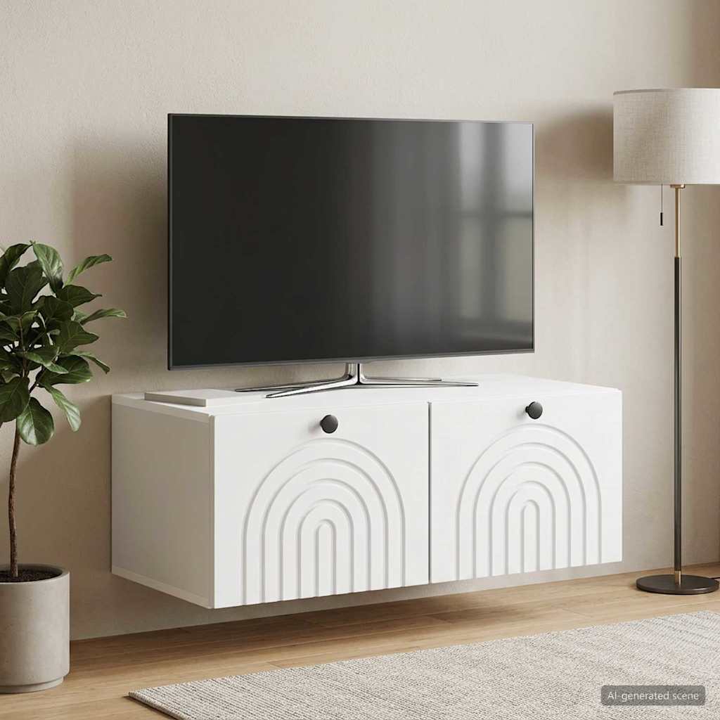 Nástěnná Tv Skříň Bílá 78,5 X 41 X 30 Cm Kompozitní Dřevo